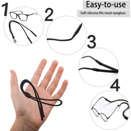 Mrichltm 3 Pcs Glasses Strap for Sports, Sunglasses Strap for Men Women, Adjustable Eye Glasses Holders Lanyard Around Neck to Keep Glasses From Sliding