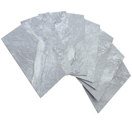 AULIGET 100-Piece Peel and Stick Backsplash Wall Tiles, 3" x 6" PVC Grey Marble Faux Stick on Tiles for Backsplash Kitchen, Bathroom, Laundry Room, Camper, Fireplace