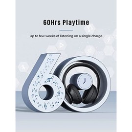 Wireless Headphones - Model BH451B Hi Fi Stereo Sound with Comfortable Fit Soft Ear Pads Adjustable Headband Gaming Headset Volume Control for Laptop Computer Smart Phone