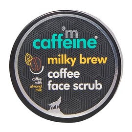 mCaffeine Milky Brew Coffee Face Scrub - Face Cleanser for Glowing Skin - Face Wash Removes Tan and Blackheads - Almond Milk - All Skin Types - 75 ml 