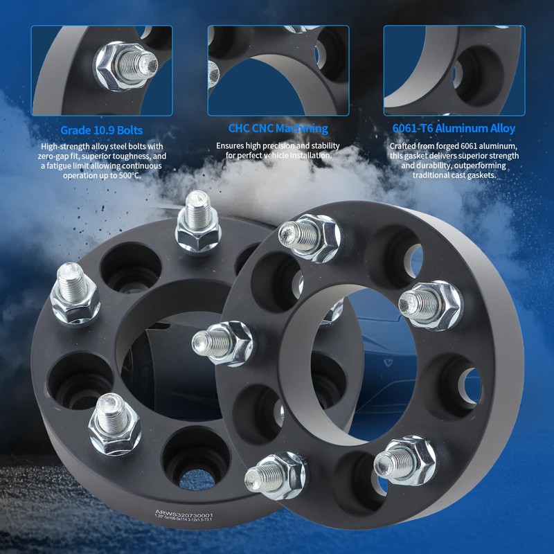 Readair Wheel Adapters-6x5.5 Wheel Spacers,2 Inch 6 Lug Hub Centric