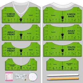 Vowlove Tshirt Ruler Guide for Vinyl Alignment: T Shirt Ruler to Center Design, Tee Measurement Tools, Heat Press Accessories for Sublimation, HTV Heat Transfer Vinyl Press, Screen Printing