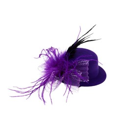 OATIPHO Party Headwear Hair Bowler Hat Guy Costume Sparkly Bridal Headpiece Funeral Hats for Women Purple