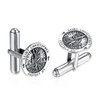 St Christopher Cufflinks for Men Sterling Silver Saint Christopher Cufflink