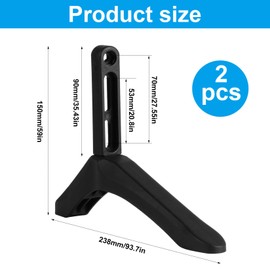 2pcs Universal TV Stand Legs, TV Stand Base Replacement Bracket Feet, Plastic Table Top TVs Base Pedestal for Most 28-65 inch LCD/LED/OLED Flat & Curved TVs Television Stands Legs, with Accessories