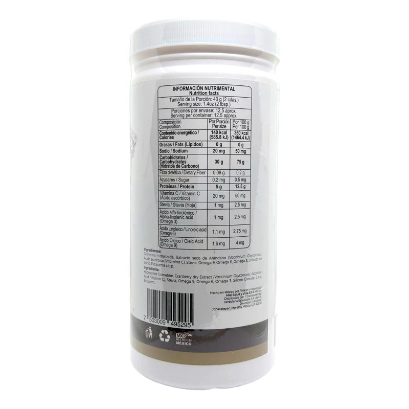 Pretty Bee Grenetina Hidrolizada Sabor Arándano 100% Natural 500 Grs