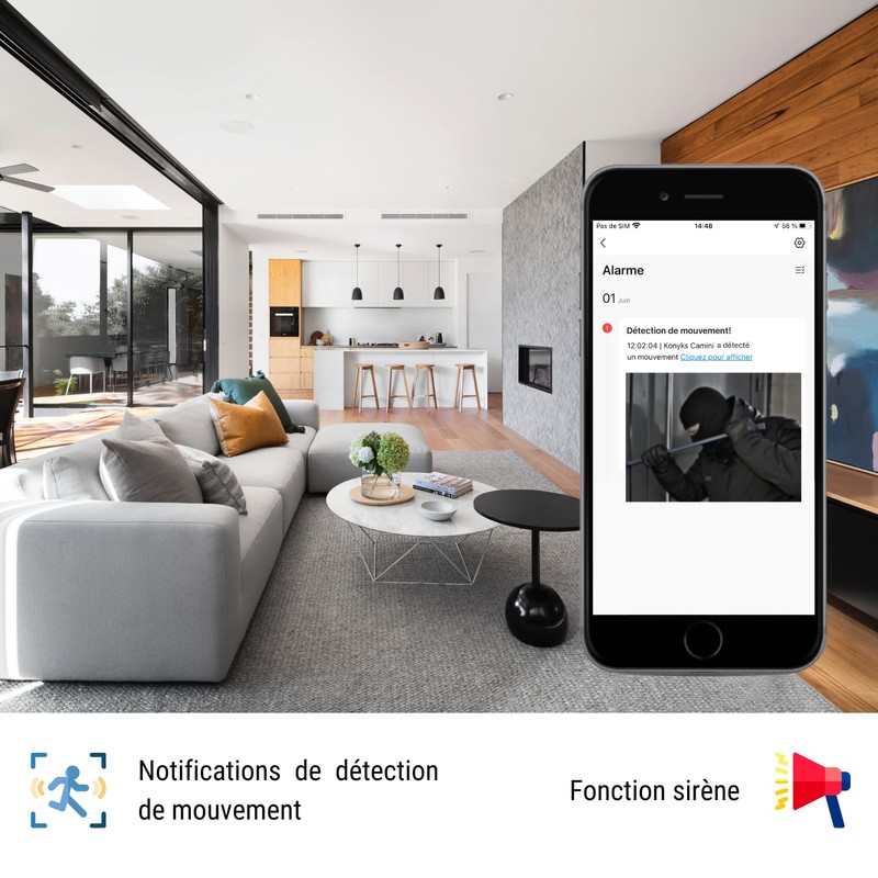 Konyks Camini 2 Indoor Surveillance Camera WiFi Motion Detection and
