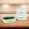 Reston Lloyd Nesting Microwave Containers, Set of 3, Adjustable Steam