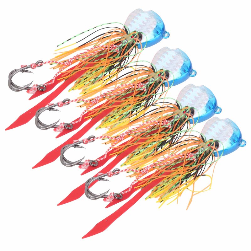 4Pcs 65g Fishing Artificial Baits Silicone Skirts Lures with Hook