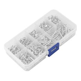 450pcs M2.5 Flat Head Aluminium Rivets Flat Head Solid Rivet Solid Aluminium Rivet Flat Head Full Aluminium Rivet 3 mm - 20 mm