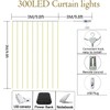 Lezonic Curtain String Light Waterproof, 3m×3m 300LED 8 Modes Remote