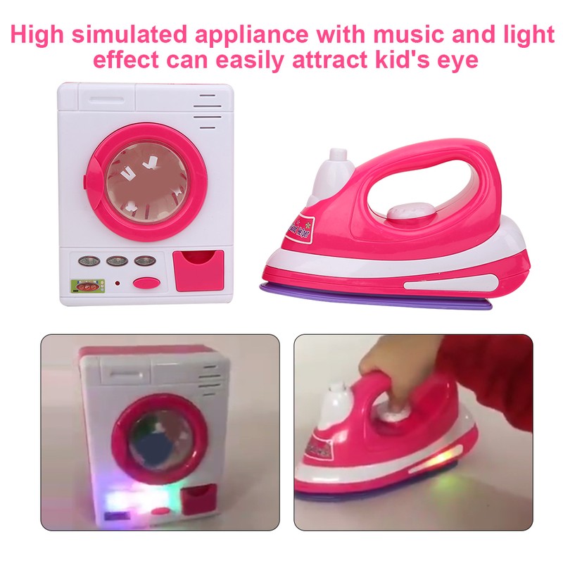Simulation Electric Iron Washing Machine Household Appliance Educational Toys Play