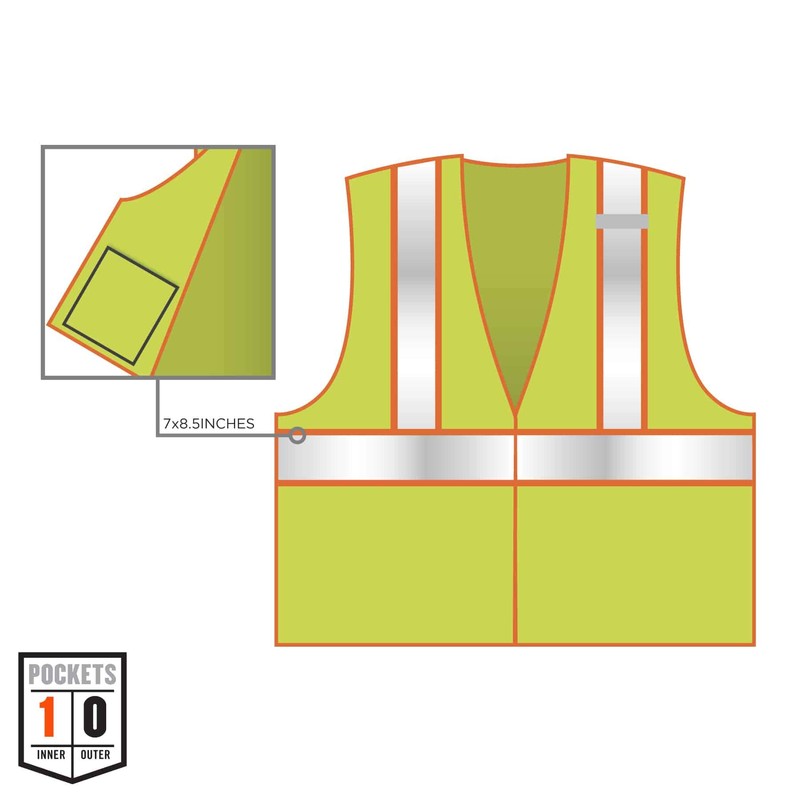 Ergodyne GloWear 8230Z ANSI Two-Tone High Visibility Lime Reflective Safety
