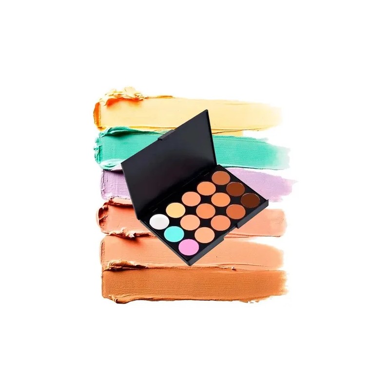 Paleta De 15 Correctores Premium Maquillaje Alta Cobertura F 15