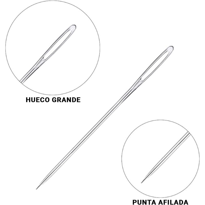 Set de 23 Agujas de Coser de Ojo Grande y