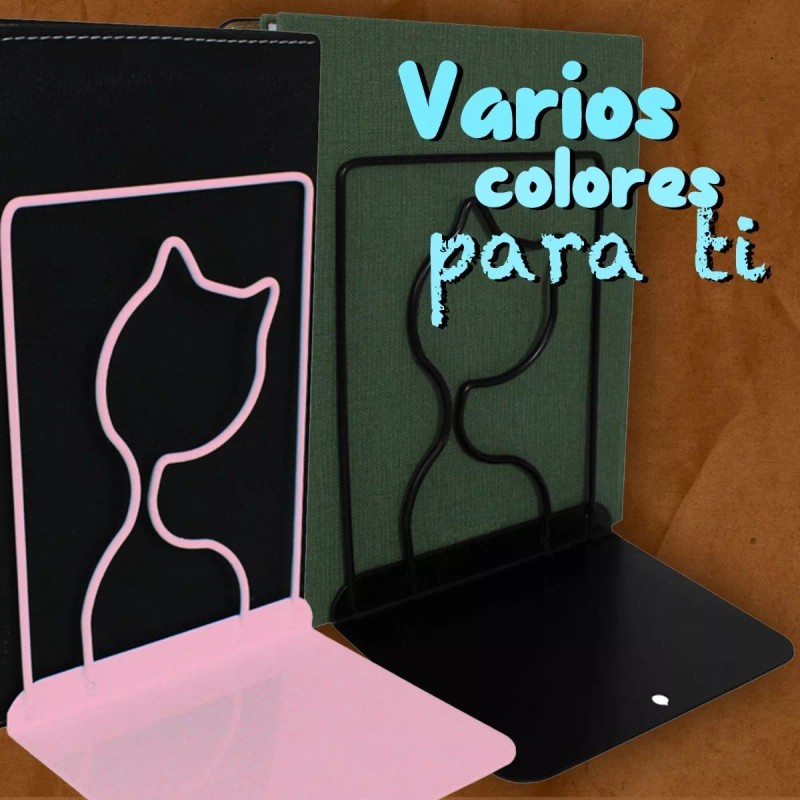 J.H. Company Sujetador De Libros Gatito Kawaii Metalico Escritorio Sx-928