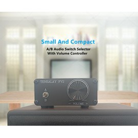 TENEALAY HiFi RCA Passive Preamp Stereo Audio Preamplifier with Volume Control, A/B Audio Switch selector FV2