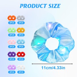 Light Up Scrunchie 20pcs, Neon LED Hair Ties, Luminous Hair Accessories for Women and Girls, LED Scrunchies for Halloween Christmas Weddings Costume Parties, 10 Colors