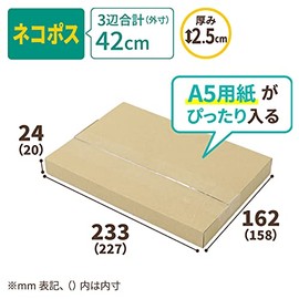 Earth Cardboard ID0413 Catpos Cardboard Box, A5, Set of 100, Small Items, Cardboard, Nekoposu Box, Mailing