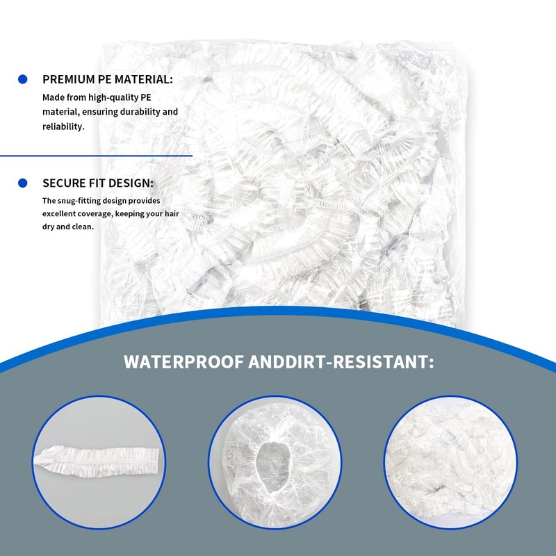 Luckious Premium Thickened Disposable Shower Cap(50Pcs or 100Pcs)