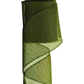 Meseey - Cinta de arpillera verde musgo con alambre de 4 pulgadas x 10 yardas, cinta de yute rústica para decoración de bodas, manualidades de granja, coronas y envoltura de regalo ecológica