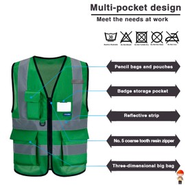 A-SAFETY reflective vest green