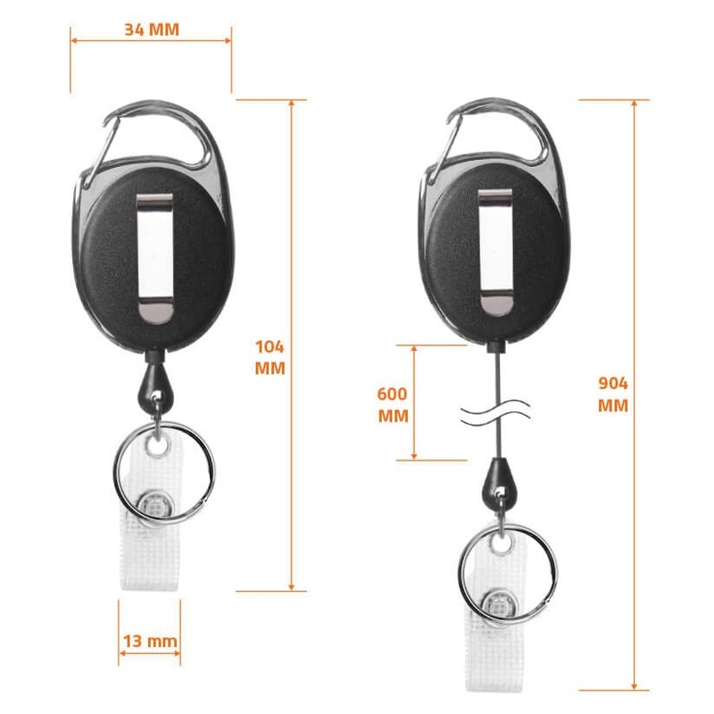 Karteo ID Card Holder Black Extendable [Pack of 1] ID
