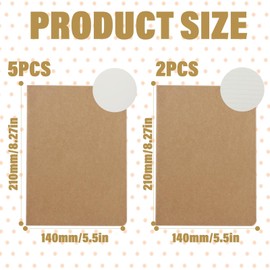 Pack of 7 Notepads, Vintage Kraft Paper Notebooks, Sketchbooks, Stationery for Students, School Supplies, Writing Instrument Accessories