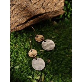 MINACHI Vintage Boho Antique Layered Disc Dangle Drop Earrings, Vintage Fashion Statement Jewelry Gift for Women (2)