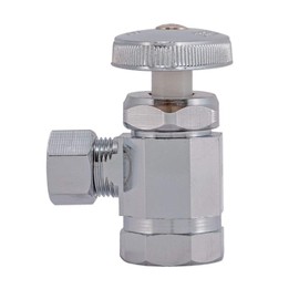 Eastman 1/2 inch FIP x 3/8 inch OD Compression Multi-Turn Angle Stop Valve, Brass Plumbing Fitting, Chrome, 04322LF