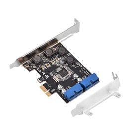 ASHATA PCI-E Card Adapter,PCI-E PCI-Express to Internal 2 Port 19Pin Header USB 3.0 Card Adapter with Low Profile