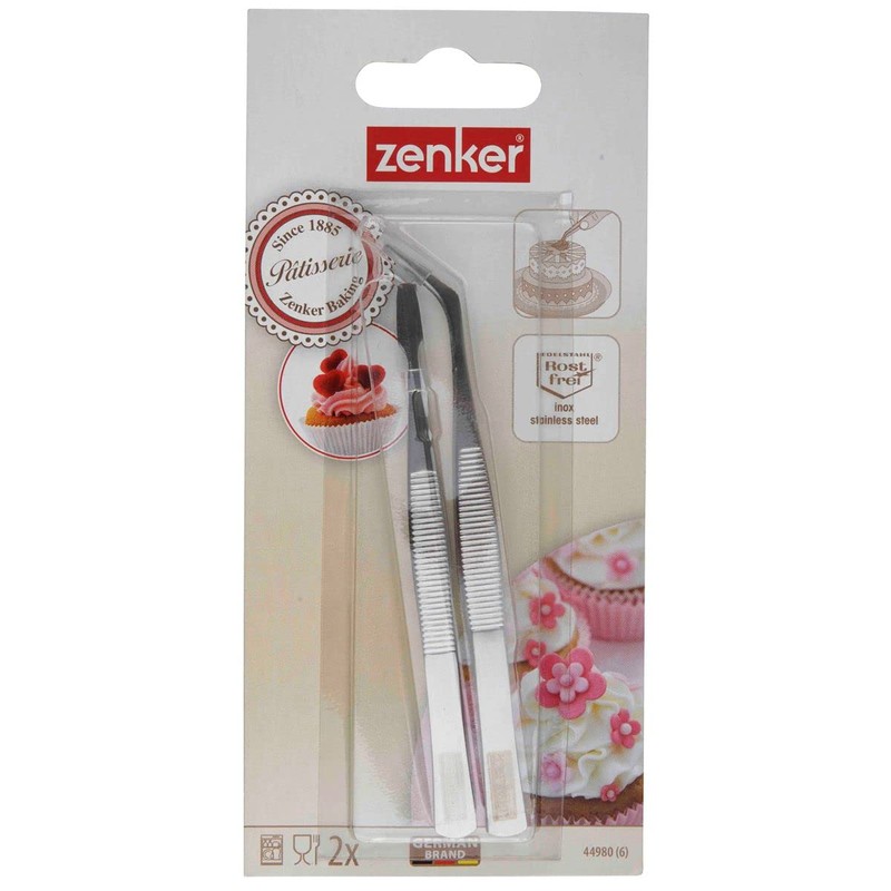 Zenker Decorative Set of 2 Serving and Decorating Tweezers 2-Piece