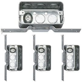 Yaocom 4 Pcs 1-7/8-inch Deep Metal Wall Outlet Box, 4 Inch by 2 inch Handy Box, Wood/Metal Stud Bracket Welded, 1/2-inch End Knockouts, Device Box Extension Ring for Install Power Socket and Switches