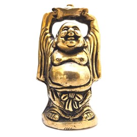 athizay Brass Buddha Idols for Home Decoration and Gifting Antique or Gold Finish Lord Buddha Statues for Home and Office. (Brass Laughing Buddha Antique Gold)