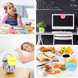 GUMTAPE Apple Shape Sticky Notes 76 mm x 76mm, 8 Pads of 100 Sheets/Pad, Rainbow MixColor Sticky Notes 11507/08. Cute Mixed Colour for Office/Home/Kitchen/Baking/School(8 Pads)