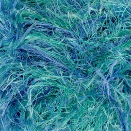 JubileeYarn Feather Whimsy Eyelash Yarn - 50g/Skein Fine Polyester Fur - Arctic Blue - 6 Skeins
