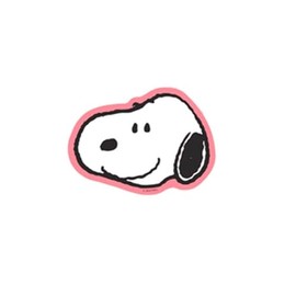 Snoopy [Big Sticker] Outdoor Sticker/Face Peanuts