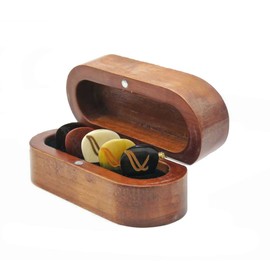 Wambooka Handcrafted guitar pick with anatomical imprint in bone, horn, wood and coconut (Transparent Horn)