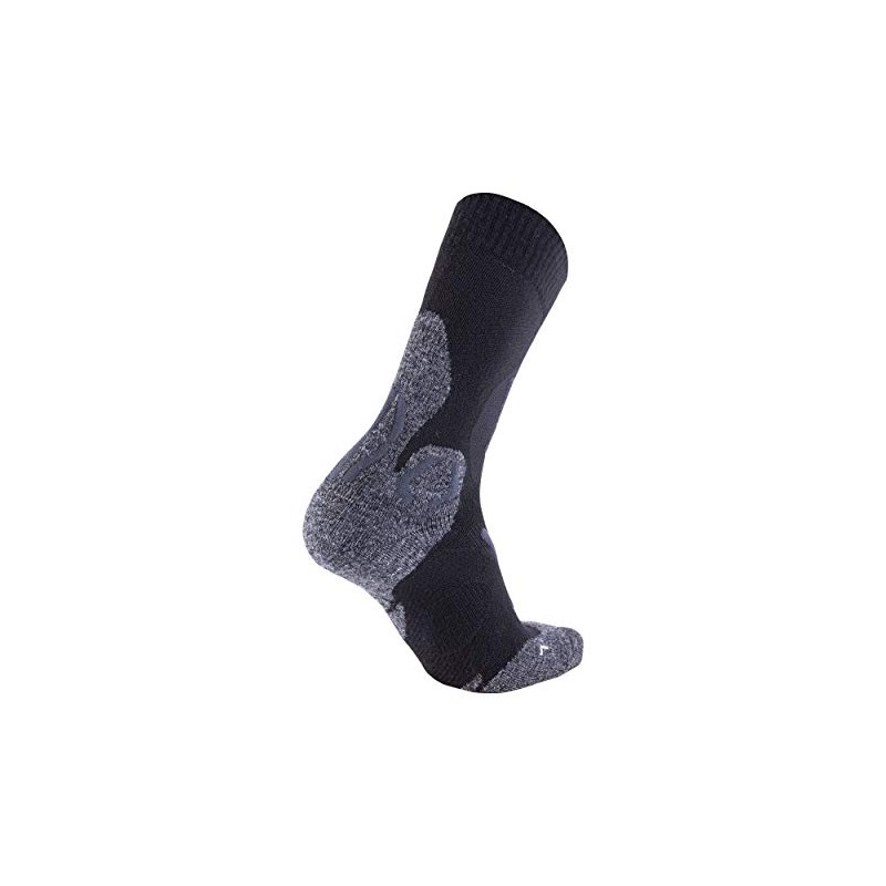 UYN Men's Trekking Cool Merino Sock, Black/Grey Melange, 45-47 EU