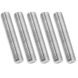 PATIKIL 1/2"-13 UNC 304 Stainless Steel Threaded Rod, Pack of 5, 114 mm Length, Long Thread Screw, Threaded Rods, Threaded Rods, Threaded Rods for Anchoring Screw, Clamps, Hangers and U-Bolts