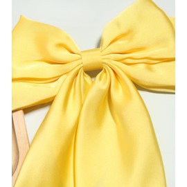 SUSULU Hair Bows for Women,Yellow Bow Hair Clips for Girl Hair Bows Barrette Metal Clips Long Ribbon Hairpin Party Bows for Hair Ponytail Hair Styling Accessories 2pack