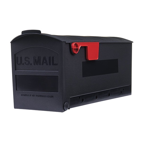 Architectural Mailboxes Patriot Plastic Post-Mount Mailbox, GMB505BAM, Black