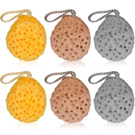 FoldTier 6 Pack Bath Sponges for Shower Women Body Loofah Sponge for Exfoliating Deep Cleansing Body Scrubber, Multiple Textures for Gentle Exfoliation Women Men Bathroom Supplies (Classic Color)