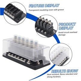 Vaguelly 6 Position Circuit Breaker Box 100a 30a Branches Automotive 12-32v Aluminum Alloy Abs Overload Protection Waterproof Cover