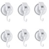 SOCONT Heavy Duty Vacuum Suction Cup Hooks, White Plated Polished