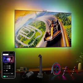 DeckTok TV LED Backlight 15.5ft - TV Lights That Change with Screen for 55-100'' RGB LED Strip Lights Cuttable with Smart App Control Game & Music Sync Color Changing Light for Home Decor