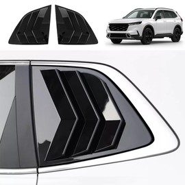 Blazeray for CRV 2023 2024 ABS Racing Style Rear Side Window Louvers Air Vent Scoop Shades Panel Cover Auto Exterior Decoration Trim Accessories for Honda CRV 2023 2024 2PCS(Bright Black)