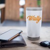 Athletic First Name Wally Nickname Wally Cool Orange Font Stainless