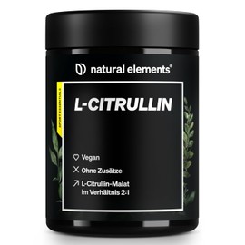 natural elements L-Citrulline Malate Powder 2:1 - 500 g Powder - Ideal Before Sports - Vegan, High Purity, High Dosage, No Additives - Developed in Germany & Laboratory Tested