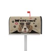 Mailbox Cover Farm Dog Sunglasses Footprints on Khaki Mailbox Covers